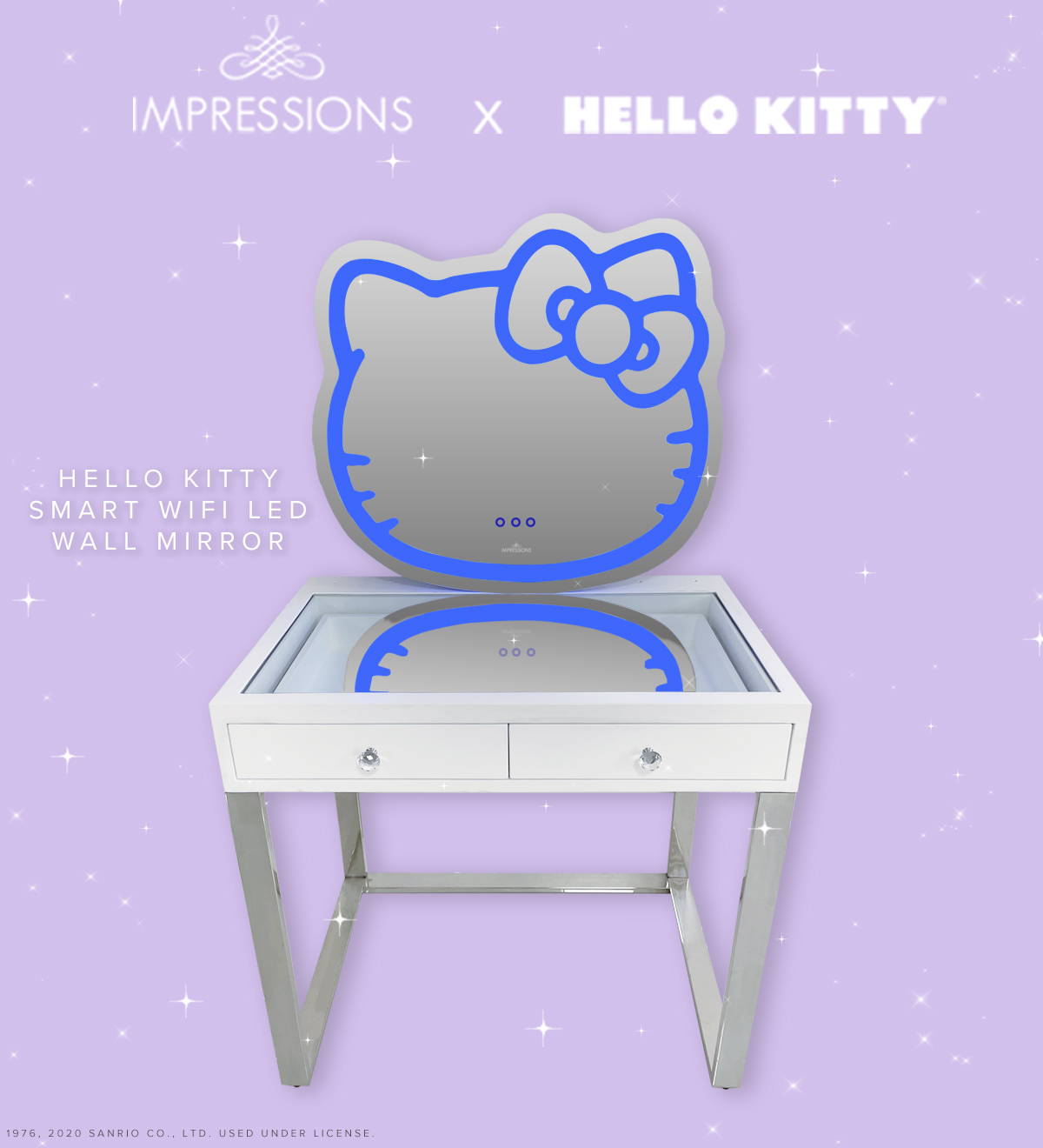 HTF Hello Kitty x Impressions fashion LED Vanity Mirror