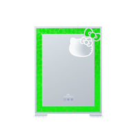 Hello Kitty® RGB "All Over" Vanity Mirror- Green Lighting- Front