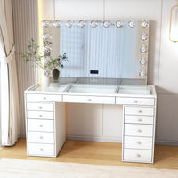 Hollywood Glow Pro Max Vanity mirror in white with clear bulbs in a room setting