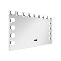 Hollywood Glow Pro Max Vanity mirror in white with Frosted bulbs. three quarter view