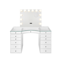 SlayStation® Concave Plus 2.0 Vanity Table w/ LED Light + Vanity Mirror Bundle