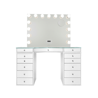 SlayStation® Concave Pro 2.0 Vanity Table w/ LED Light + Vanity Mirror Bundle