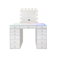 SlayStation® Lumina Plus 2.0 Vanity Table w/ RGB Light + Vanity Mirror Bundle