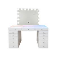 SlayStation®️ Lumina Pro 2.0 Vanity Table w/ RGB Light + Vanity Mirror Bundle
