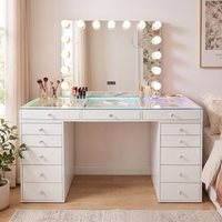 SlayStation®️ Lumina Pro 2.0 Vanity Table w/ RGB Light + Vanity Mirror Bundle