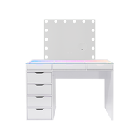 SlayStation® Kendall Vanity Table w/ RGB Light + Vanity Mirror Bundle