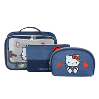 Hello Kitty® Denim 3-PC Makeup Bag Set