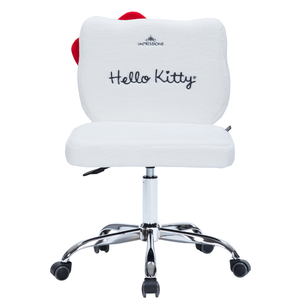 Hello Kitty® Teddy Fur Swivel Vanity Chair Front