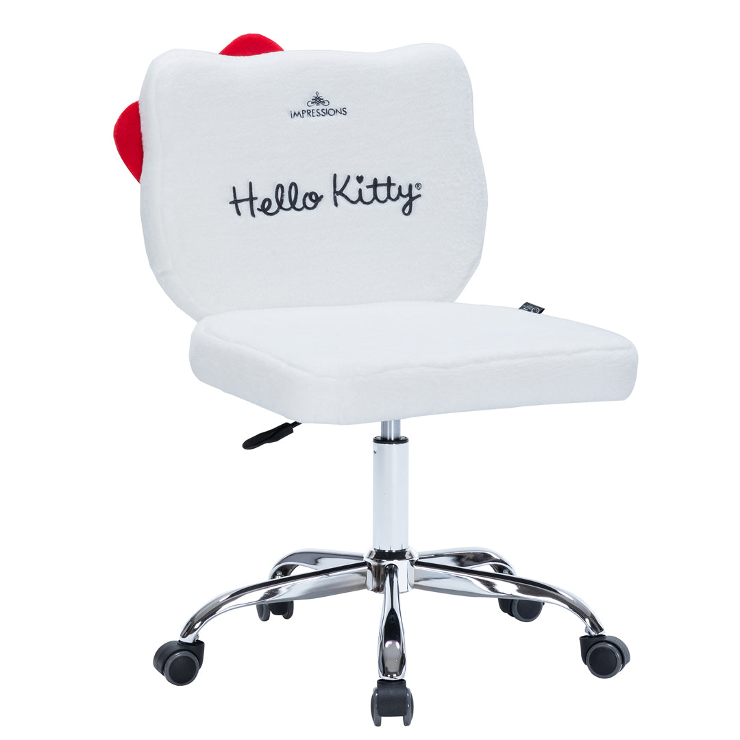 Hello Kitty® Teddy Fur Swivel Vanity Chair Quarter Turn