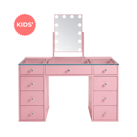 Kids' SlayStation Vanity Table w/ LED Light + Vanity Mirror Bundle