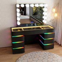 SlayStation® Nebula Vanity Table with RGB Light + Vanity Mirror Bundle