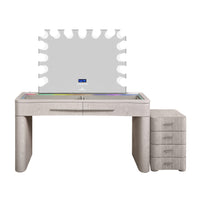 SlayStation® Willow Premium Vanity Table w/ RGB Light + Vanity Mirror Bundle