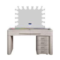 SlayStation® Willow Premium Vanity Table w/ RGB Light + Vanity Mirror Bundle