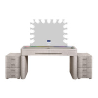 SlayStation® Willow Premium Vanity Table w/ RGB Light + Vanity Mirror Bundle