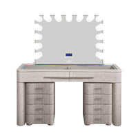 SlayStation® Willow Premium Vanity Table w/ RGB Light + Vanity Mirror Bundle