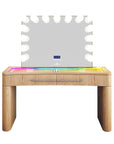 SlayStation® Willow Premium Vanity Table w/ RGB Light + Vanity Mirror Bundle