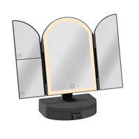 Darling Arch Trifold LED Tri-Tone Makeup Mirror With Drawer