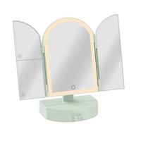 Darling Arch Trifold LED Tri-Tone Makeup Mirror With Drawer