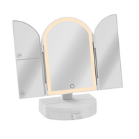 Darling Arch Trifold LED Tri-Tone Makeup Mirror With Drawer