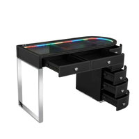 SlayStation® Skyra Faux Leather Premium Vanity Table w / RGB Light
