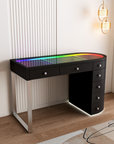 SlayStation® Skyra Faux Leather Premium Vanity Table w / RGB Light