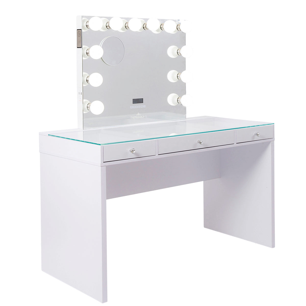 SlayStation Clear Top Mini Vanity Table + Glow XL Mirror Bundle