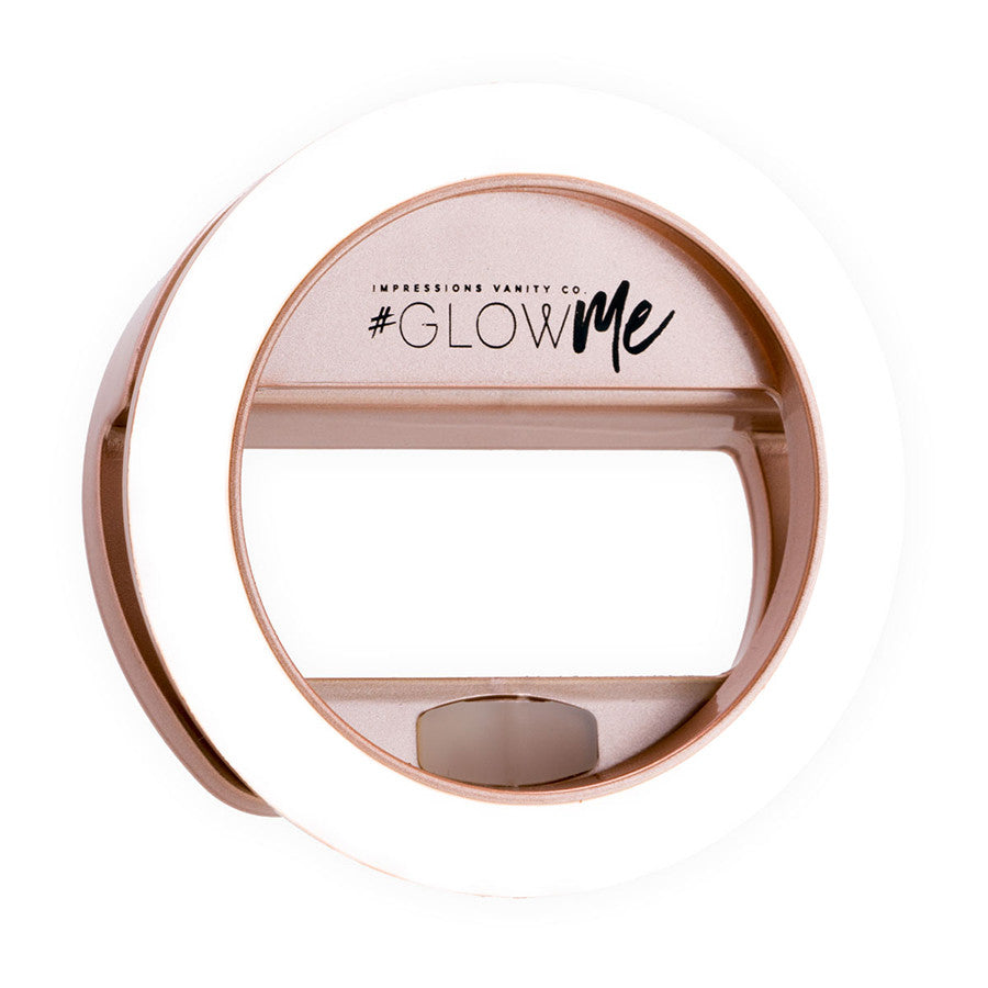 Impressions Vanity Minnie Mouse GlowMe LED Beauty Ring Light with 3 Level Adjustable Brightness, Portable, Red