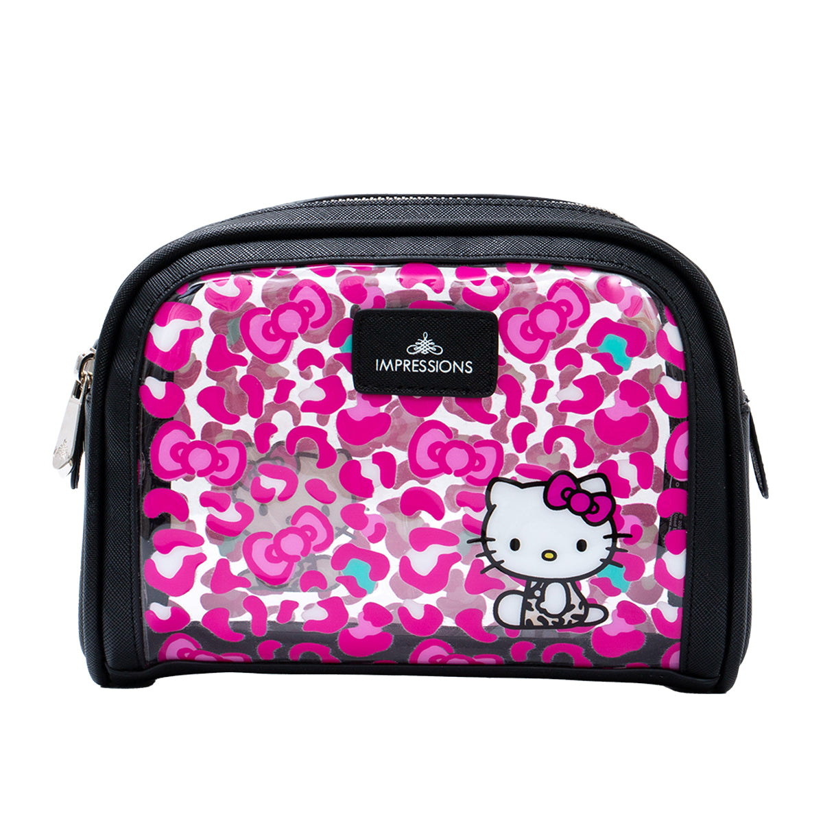 Impressions Vanity Hello Kitty Cosmetic Pouch with Waterproof Faux  Leather,Zippered Bag For Travel Size Toiletries, Makeup Bag Organizer With  Inside