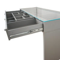 SlayStation Naomi Vanity Table with Glass Tabletop + 4 Drawer Units Bundle