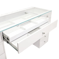 SlayStation Naomi Vanity Table with Glass Tabletop + 4 Drawer Units Bundle
