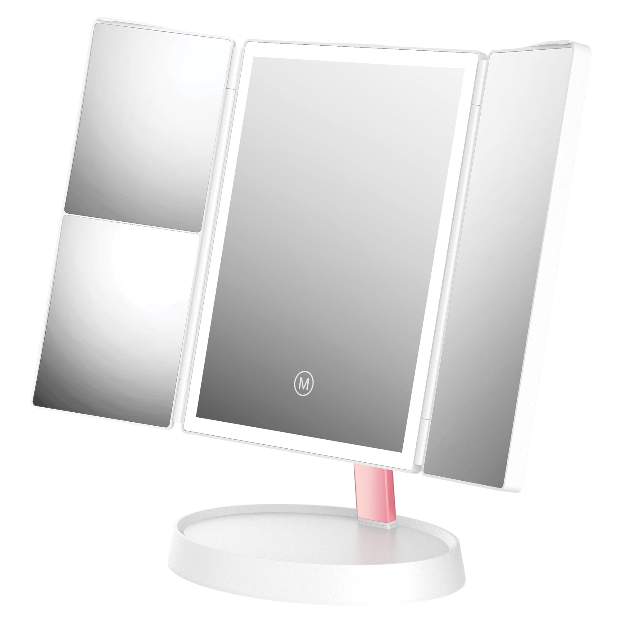 Fancii LED Lighted Makeup Mirror with 3 Color Temp Rechargeable Trifold Vanity