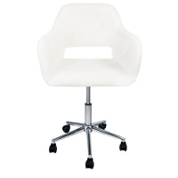 Brittney Tufted White Vanity Chair