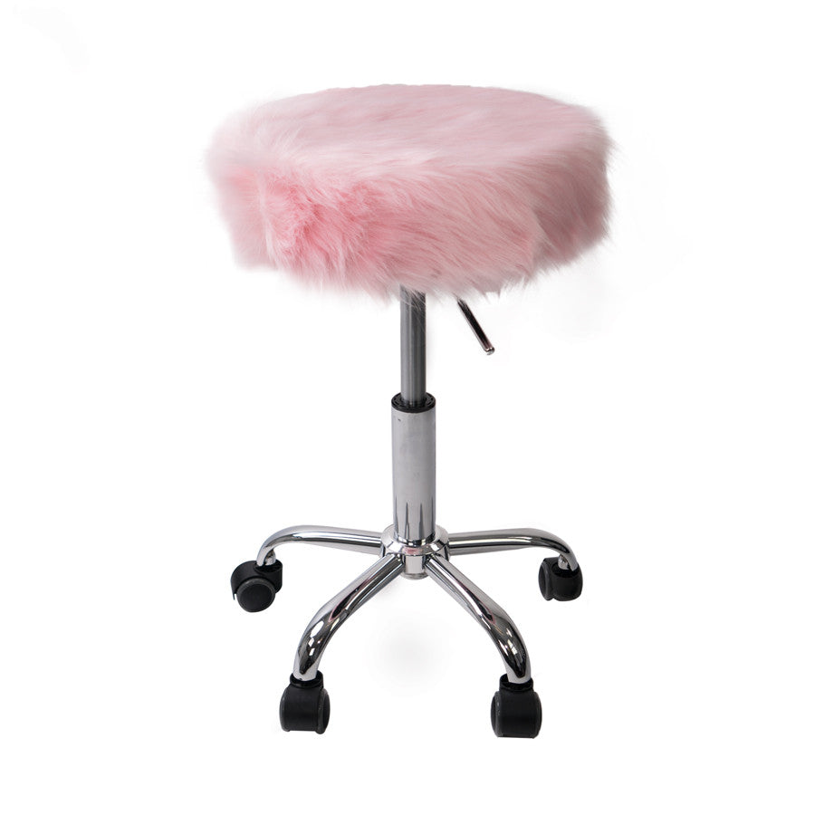 Momo Faux Fur Vanity Stool • Impressions Vanity - Main Image