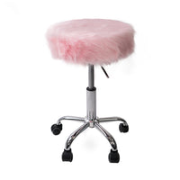 Momo faux fur pink stool