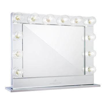 Impressions Vanity Hollywood Reflection Mirrored Vanity Mirror with Clear LED Bulbs