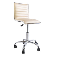 Gold Quilted Leather Armless Vanity Chair