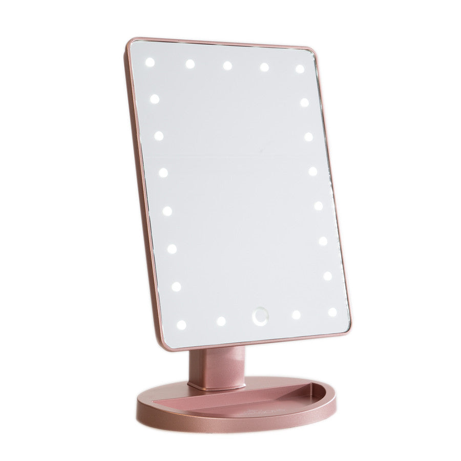 Impressions Vanity Touch Highlight Espejo de maquillaje con luz LED, espejo  de tocador de mesa con doble sistema de alimentación (oro rosa)