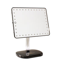 Impressions Vanity Touch Pro LED Makeup Mirror with Bluetooth Wireless Audio + Speakerphone & USB Charger in Pro Black Wide