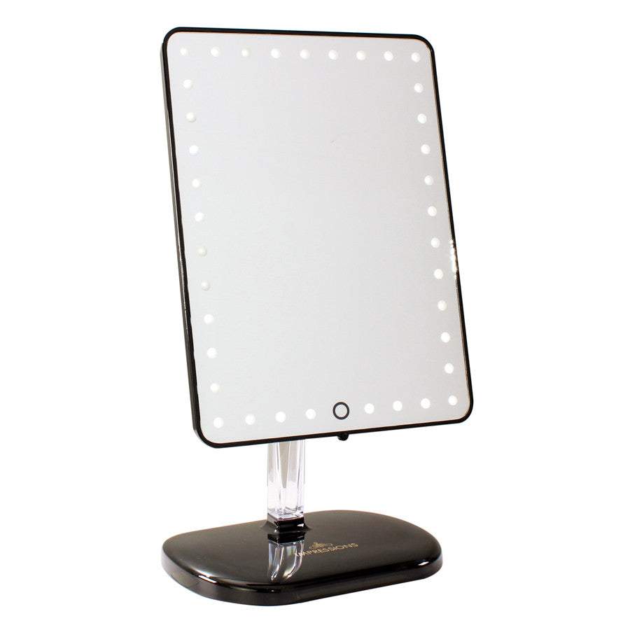 Impressions Vanity Touch Pro LED Makeup Mirror with Bluetooth Wireless Audio + Speakerphone & USB Charger in Pro Black