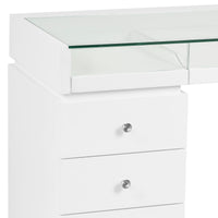 SlayStation Bella Vanity Table with Glass Table Top and 4 Drawer Units Bundle