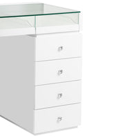 SlayStation Bella Vanity Table with Glass Table Top and 4 Drawer Units Bundle