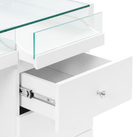 SlayStation Bella Vanity Table with Glass Table Top and 4 Drawer Units Bundle