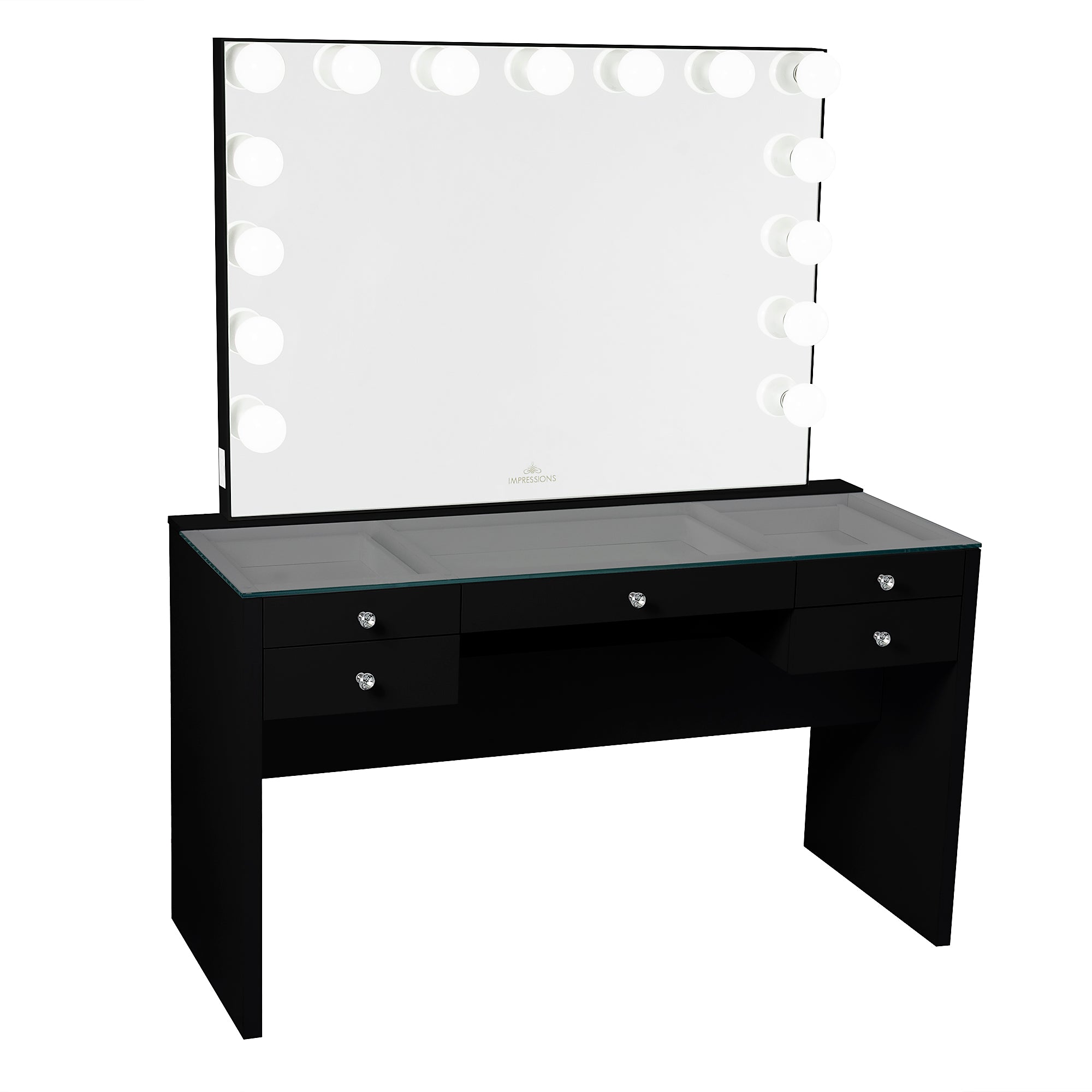 Slaystation® Pro Premium Mirrored Table & Glow Pro Vanity Mirror Bundle