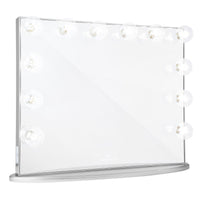 Impressions Vanity Hollywood Glow Plus Vanity Mirror in Silver Shimmer with Clear LED Bulbs