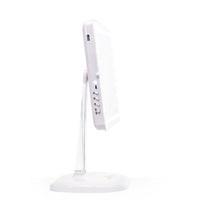 Impressions Vanity Touch Pro LED Makeup Mirror with Bluetooth Wireless Audio + Speakerphone & USB Charger in Glossy White Side