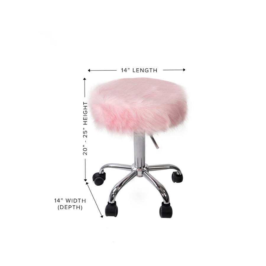 Momo Faux Fur Vanity Stool • Impressions Vanity - Main Image