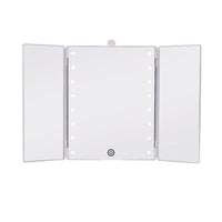 Touch Trifold LED Makeup Mirror with Vanity Organizer