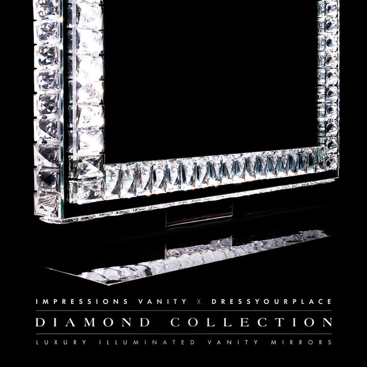Impressions Vanity X Dress Your Place Diamond Collection Premium Illuminated Crystal Vanity Mirrors
