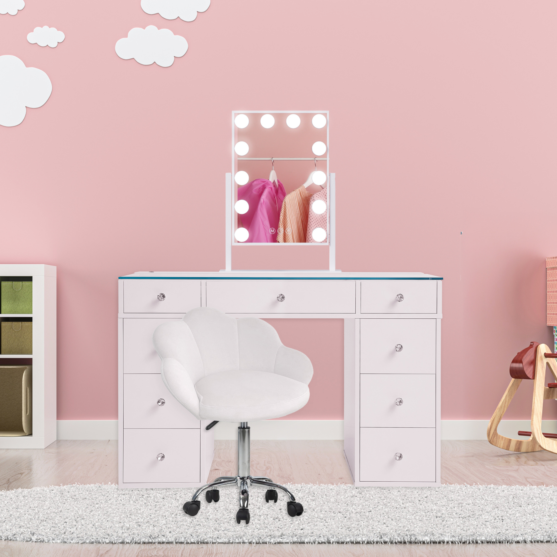 SlayStation® Kids&#39; Vanity Table w/ LED Light