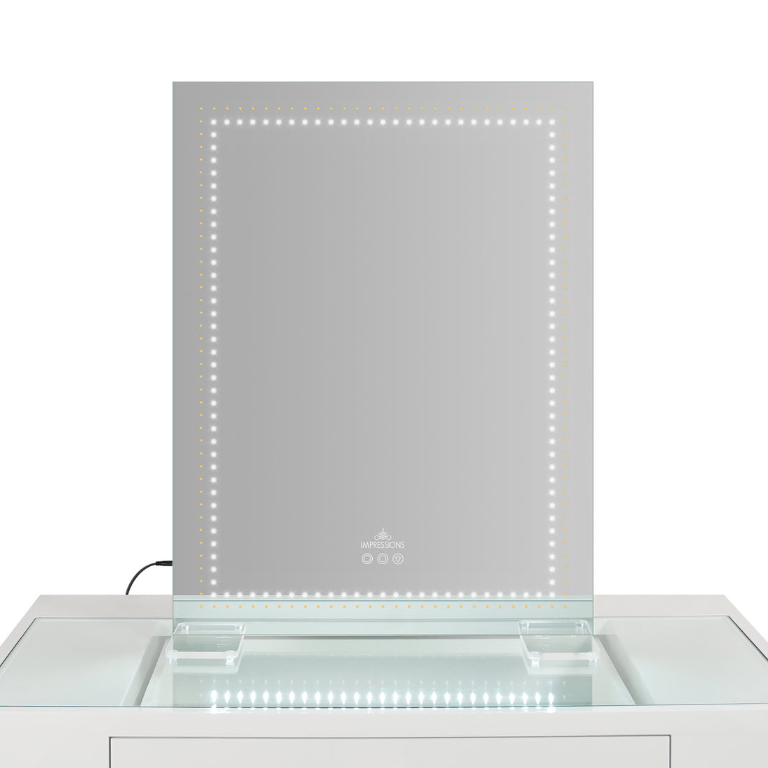 Stage Lite XL Vanity Mirror- Dotted White- Front View
